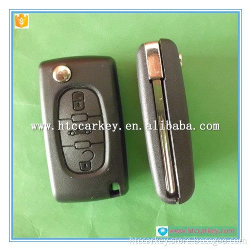 Auto Key Shell 3 button trade assurance Flip case for peugeot silca:HU83